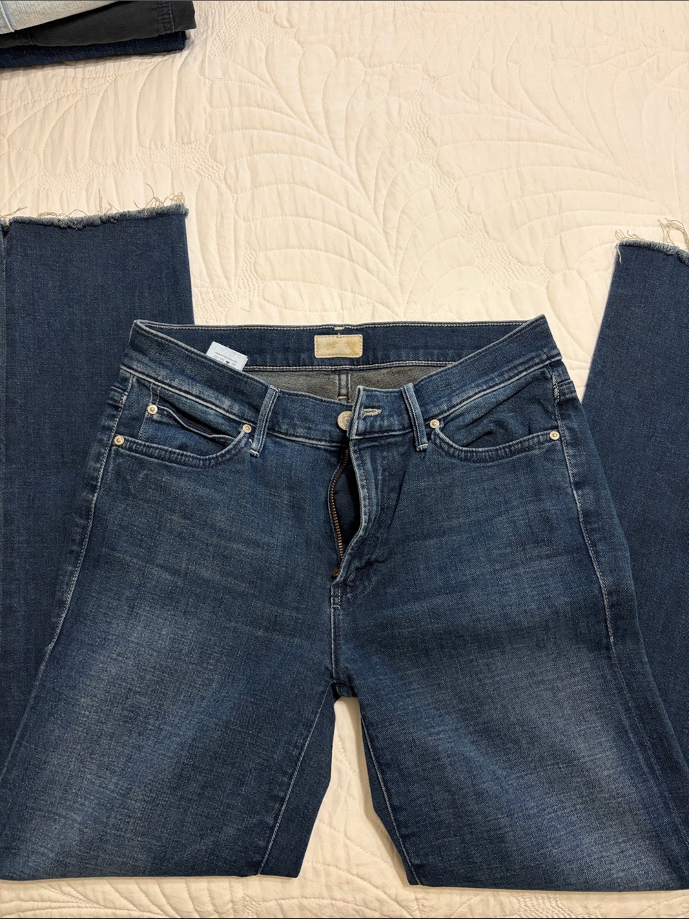 MOTHER Skinny Dark Blue Stretch Denim Jeans